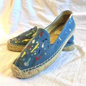 Soludos Denim Paint Canvas Espadrilles